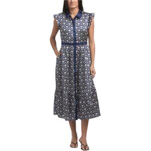 DRAPER JAMES Emmylou Sleeveless Midi Shirt Dress